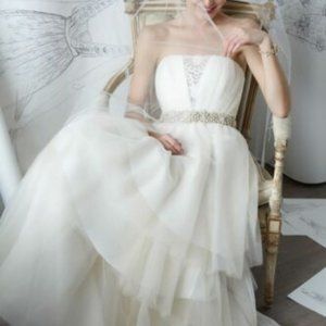 SZ 0 badgley mischka BHLDN Faye gown altered sz 0